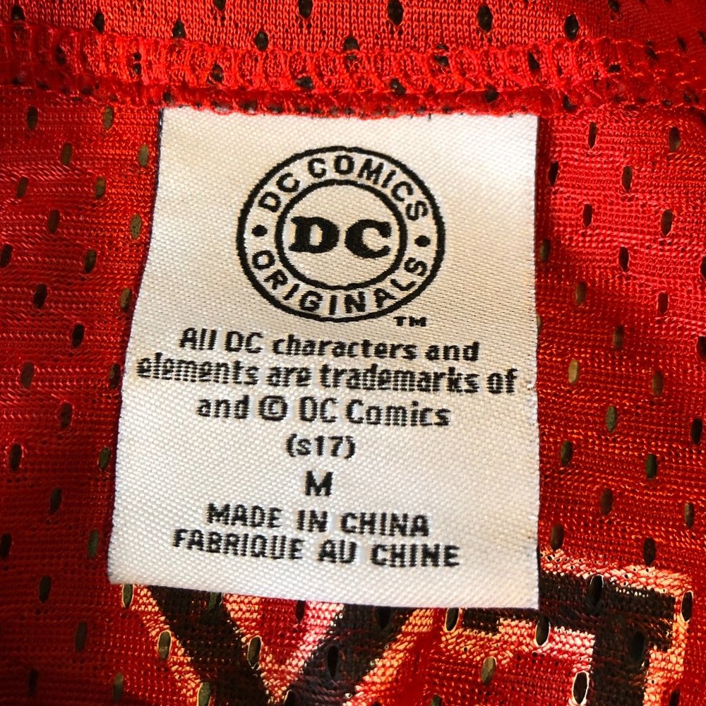 DC Comics red Harley Quinn button down mesh shirt - Picture 5 of 5